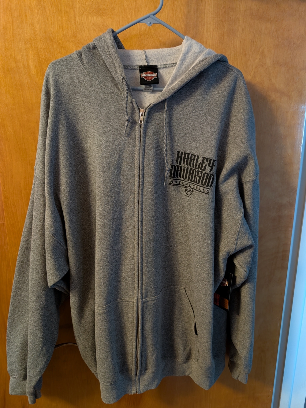 New Harley-Davidson Men's Gray Zip-Up Hoodie Jacket